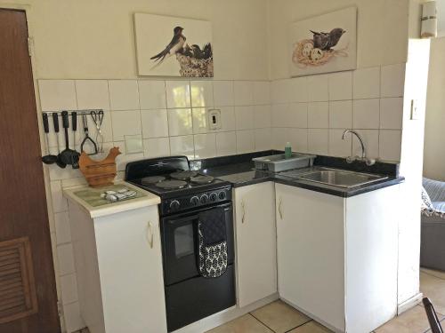 una cucina con piano cottura e lavandino di Hills and Dales Accommodation a Lanseria