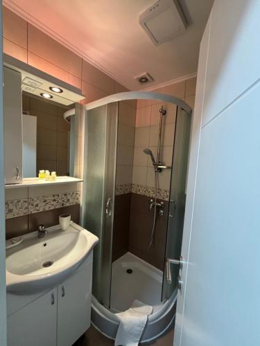 Koupelna v ubytování Apartmani "MARIJA" Golubac