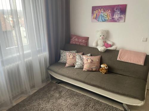 Ruang duduk di Ferienhaus Belkot