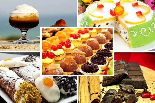 a collage of pictures of different types of desserts at Lg Giarre Apartment in Italy in Giarre