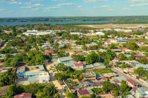 an aerial view of a small town next to a body of water at Casa Valencia 5 in Santa Elena