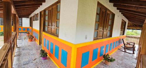 an inside view of a building with colorful walls at PUENTE IGLESIA in Montenegro