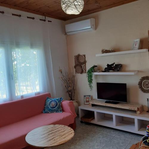 Μια τηλεόραση ή/και κέντρο ψυχαγωγίας στο Boho beach house