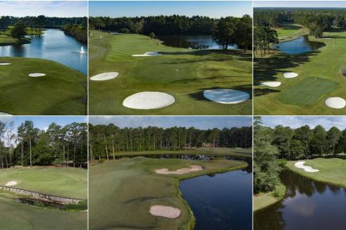 a group of four pictures of a golf course at Location, location, location! in Ocean Isle Beach
