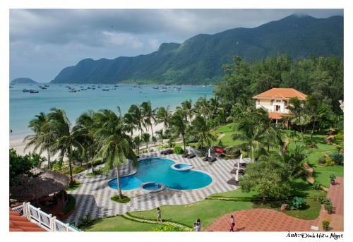 an aerial view of the resort and the beach at Con Dao Resort in Con Dao
