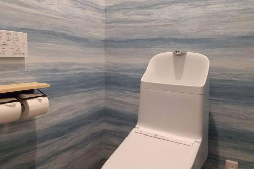 a bathroom with a white toilet in a room at プライベートサウナがあるGuestHouseレビッキ【水上駅】より徒歩10分【水上IC】より車7分 in Minakami