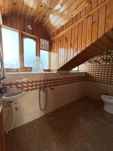 JibhiにあるTHE OFFBEAT CHALETの洗面台とトイレ付きのバスルーム