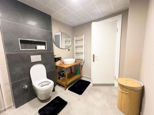 ein Bad mit einem WC und einem Waschbecken in der Unterkunft 107-Peaceful and Comfortable in Ankara