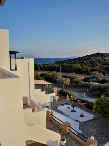 a view from the balcony of a building at Villa Maniati Studios in ayios Petros