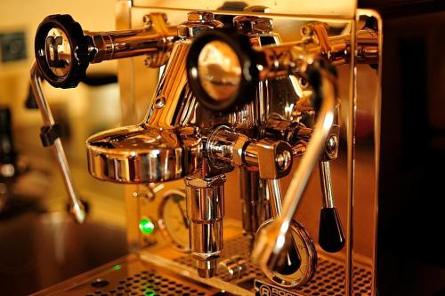 a close up of a metal machine on a table at Hotel Chesa Staila in La Punt-Chamues-ch