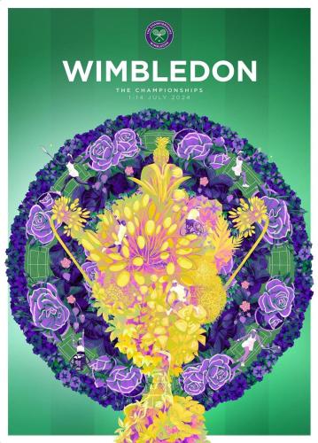 um cartaz de um relógio com flores sobre ele em Cozy Wimbledon Apartment em Londres