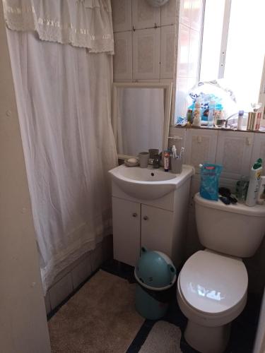 a small bathroom with a toilet and a sink at Dpto Empart 5 in Arica
