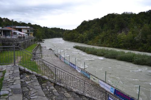 a view of a river from a bridge at Love 2 Solkan in Nova Gorica