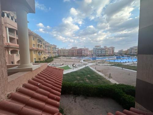 a view of a beach from a balcony of a building at Porto Sharm in Sharm El Sheikh