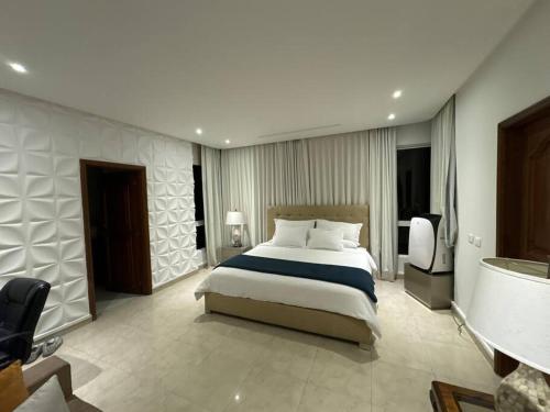 メデジンにあるLuxurytravelhome millionairesのベッドとテレビのある寝室