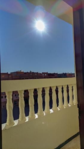a view of a balcony with a light on top at WARZAZAT Hostel in Ouarzazate