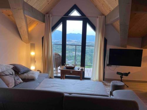Postel nebo postele na pokoji v ubytování Loft ravissant avec spa nordique