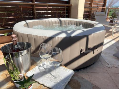 Gallery image of DoorMat# Wait 'N Sea, Jacuzzi, Luxury Stone House in Epanomi