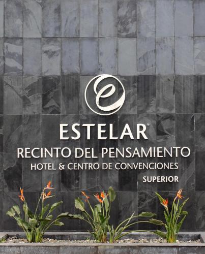 a sign for the exterior of a building at Estelar Recinto Del Pensamiento Hotel Y Centro De Convenciones in Manizales
