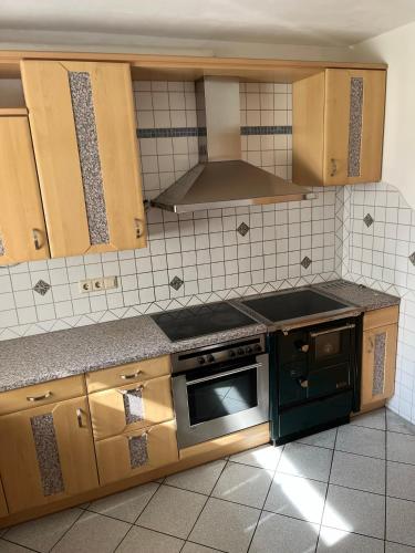 Una cocina o cocineta en Bergauszeit-Gappmair