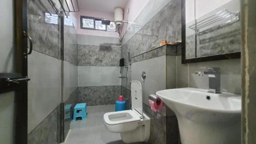 y baño con lavabo y aseo. en Wildlife Guest House, en Hatikhuli