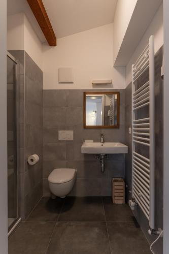 a bathroom with a toilet and a sink at Villa Patria B&B in Brusino Arsizio