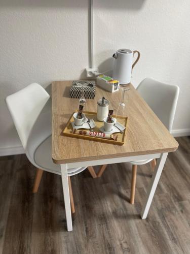 Kemudahan buat kopi dan teh di 1 Zimmer Appartement in Bad Rothenfelde