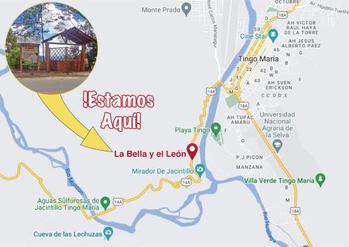 a map of estacion argentinos argentinos resort at La Bella y El Leon in Tingo María