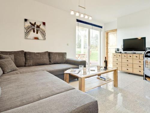 Televisyen dan/atau pusat hiburan di Haus Münster in Wohlenberg - 250 Meter zum Strand