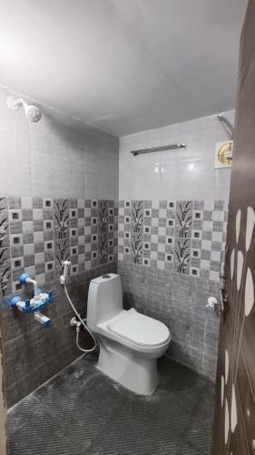 ein Bad mit WC in einem Zimmer in der Unterkunft Leo home stay in Hampi
