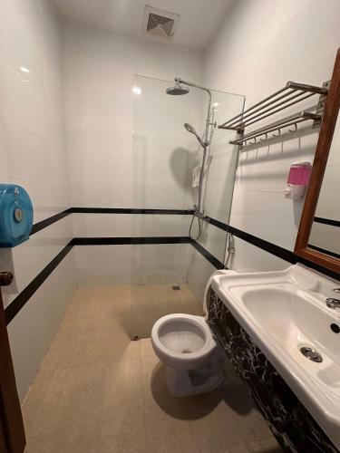 a bathroom with a toilet and a sink at Villa Mahasok hotel in Luang Prabang