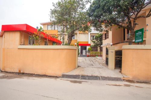an empty street in front of some buildings at OYO 817 Hotel Garden Flower in Kathmandu