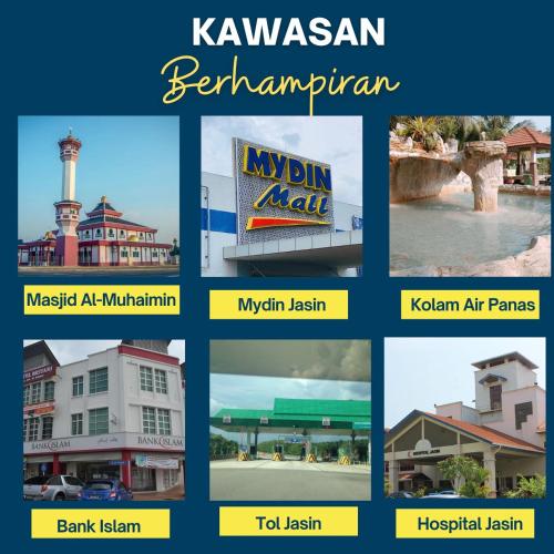 a collage of pictures of different buildings and a lighthouse at Al-Amin Homestay, Jasin, Melaka in Jasin