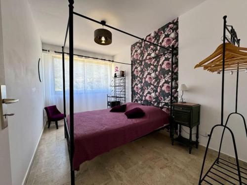 Katil atau katil-katil dalam bilik di Appartement avec sur la mer !