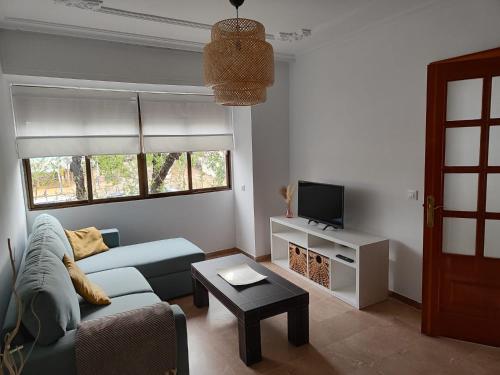Remedios Sevilla Urban في إشبيلية: غرفة معيشة مع أريكة وتلفزيون