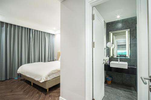 Ένα ή περισσότερα κρεβάτια σε δωμάτιο στο Luxury Apartment Altara
