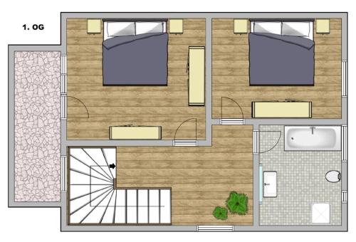 a floor plan of a building at Ferienhaus in Garmisch-Partenkirchen mit Großem Garten in Garmisch-Partenkirchen