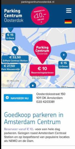 a screenshot of a cell phone screen with a map at Amsterdam Boathouse in Aalsmeer