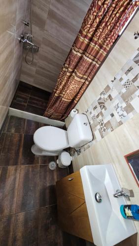リンドスにあるASTORIA lindosのトイレと洗面台付きのバスルーム