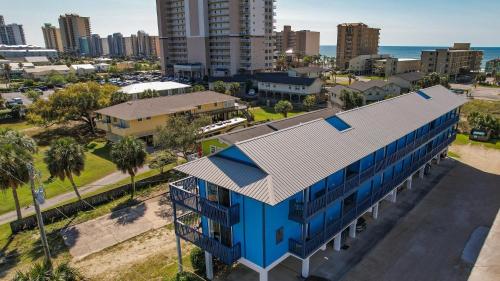 an overhead view of a blue building in a city at Lagoon Sun 5 in Gulf Shores