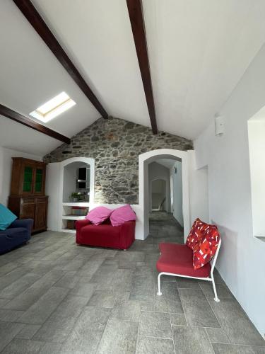 Χώρος καθιστικού στο Giulio's place, cozy apartment lake view