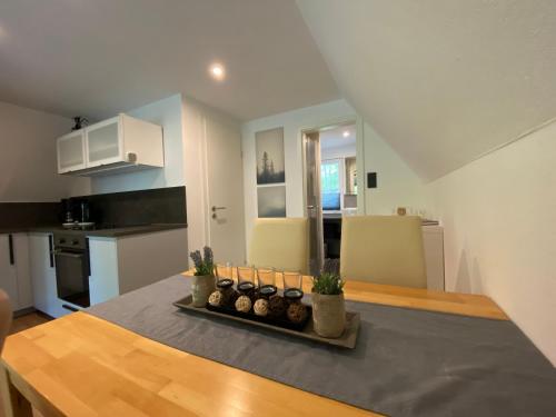 Η κουζίνα ή μικρή κουζίνα στο Ferienhaus Seehütte