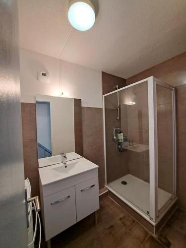 Salle de bains dans l'établissement T4 65 m2, 3 chambres à Giens proche village