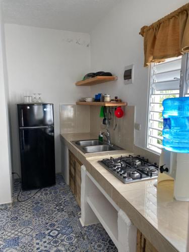 Η κουζίνα ή μικρή κουζίνα στο Villa Coconut