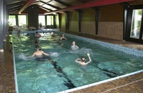 - un groupe de personnes se baignant dans une piscine dans l'établissement Ferienhaus in Machtlos mit Terrasse und gemeinschaftlichem Pool, à Ronshausen