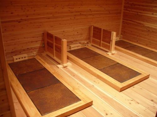 an inside view of a sauna with wooden floors at Senshunraku - Vacation STAY 18450v in Hagi