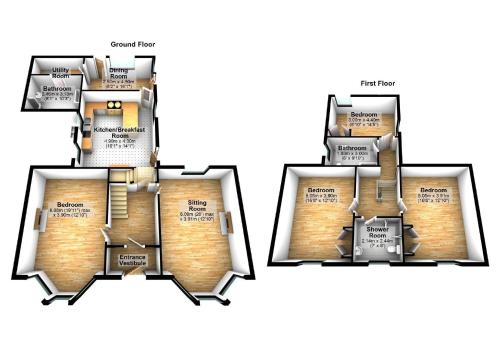 a floor plan of a house at Schönes Ferienhaus in Blairgowrie mit Grill, Terrasse und Garten in Blairgowrie