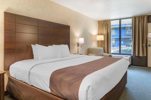 a hotel room with a large bed and a window at Quality Inn Vienna - Tysons Corner in Tysons Corner