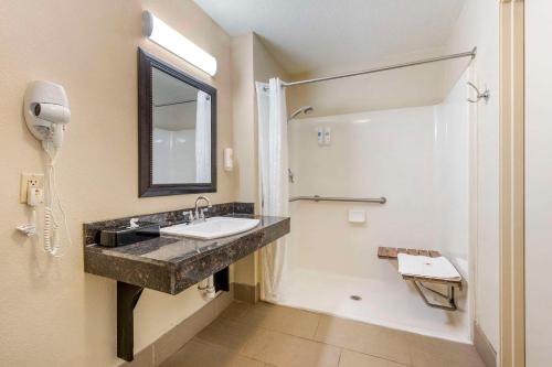 a bathroom with a sink and a shower at Comfort Inn Airport Turfway Road in Florence
