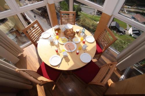 an overhead view of a table in a balcony at Wohnung in Kappl mit Eigenem Balkon in Kappl